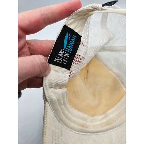 Vintage Y2K Island Crew Hawaii Snapback Trucker Hat White Palm Tree Print - Picture 5 of 6